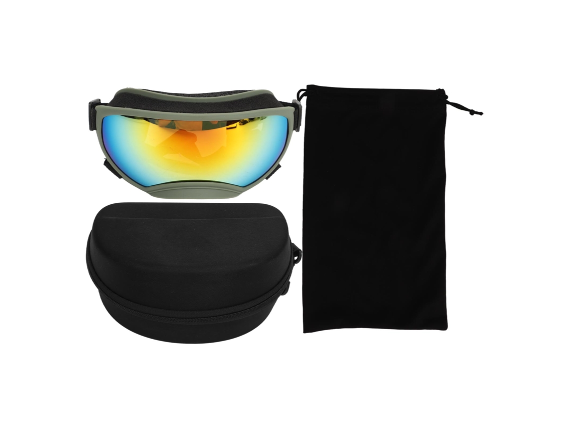 Ymsl Óculos De Sol Para Cães Grandes Com Proteção Uv E Resistência Ao Vento Para Esqui, Viagens E Saídas, Armação Verde Exército, Lentes Vermelhas Hxl