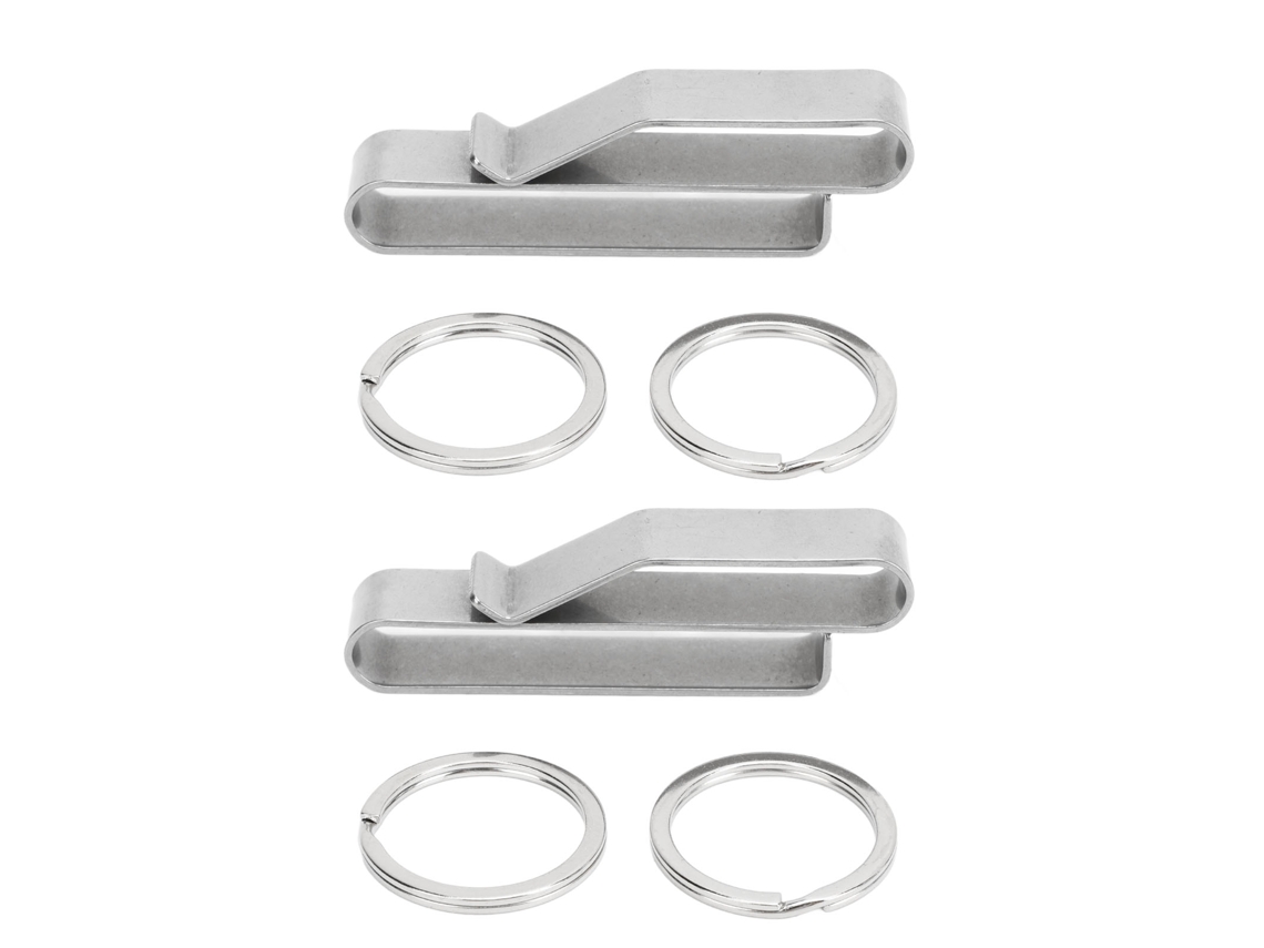 Suporte De Chave Para Cinto Aço Inoxidável Com Anel De Chave E Clip Rápido Para Polícia E Força De Segurança Prata