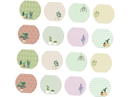 Lote De 16 Blocos-notas Adesivos Autocolantes De Plantas Cores Variadas Formato Poche Conjunto De Papeterie