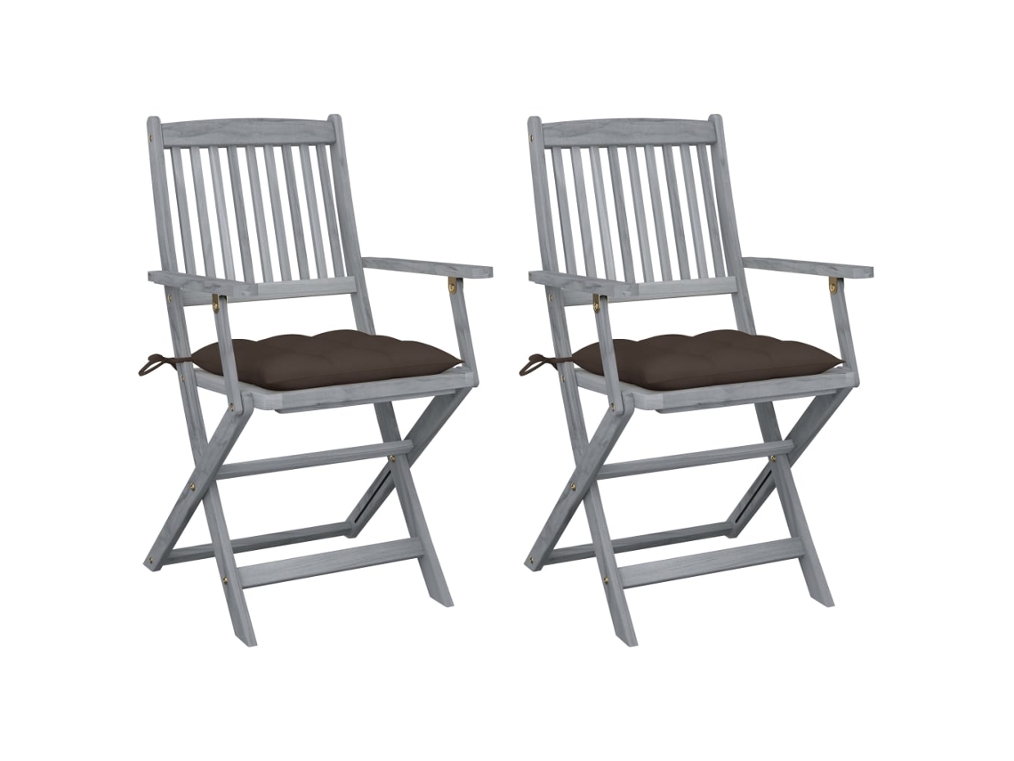 Folding Chair, Folding Chairs Vidaxl Cinzeto Madeira De Acácia (n/a)