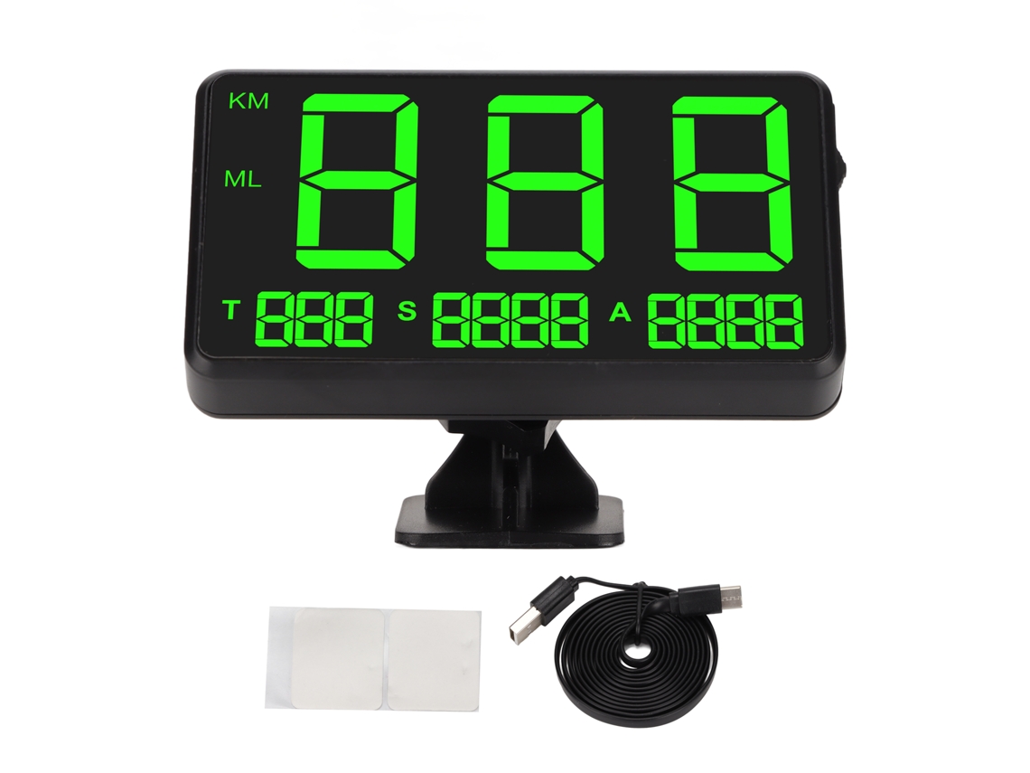 Display Hud Universal 4.5 Polegadas Para Carro Com Gps Alarme Usb Funções Múltiplas Medidor De Velocidade Veicular