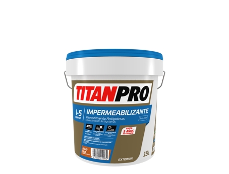 Titanpro I-5F Revestimento Anti Goteiras Fibrado Vermelho Telha 15L TITAN