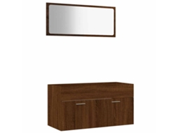 Bathroom Furniture Set, Bathroom Furniture Sets Vidaxl Marrom Madeira Processada (n/a)