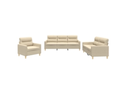 Sofa Set, Sofa Sets Vidaxl Creme Tecido (n/a)
