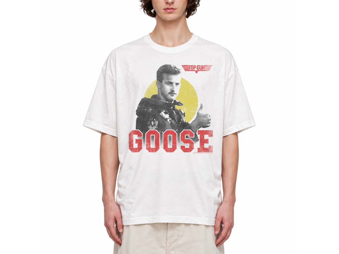 Rockinstone Top Gun Movie Goose White Adult T-shirt Size:xxxl