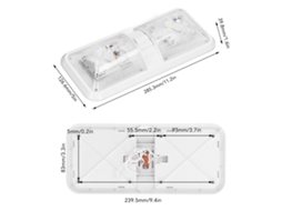 Lâmpada De Teto Led Dupla Redonda Rv Marine Da Laxiscreed Com 600 Lumens E Interruptor De 3 Velocidades