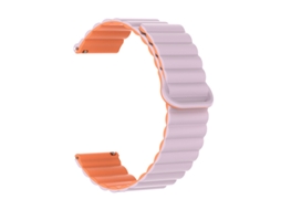 Pulseira de silicone com data magnética para Huawei Watch GT6 GT5 E e Samsung Smart Watches, lilás claro.