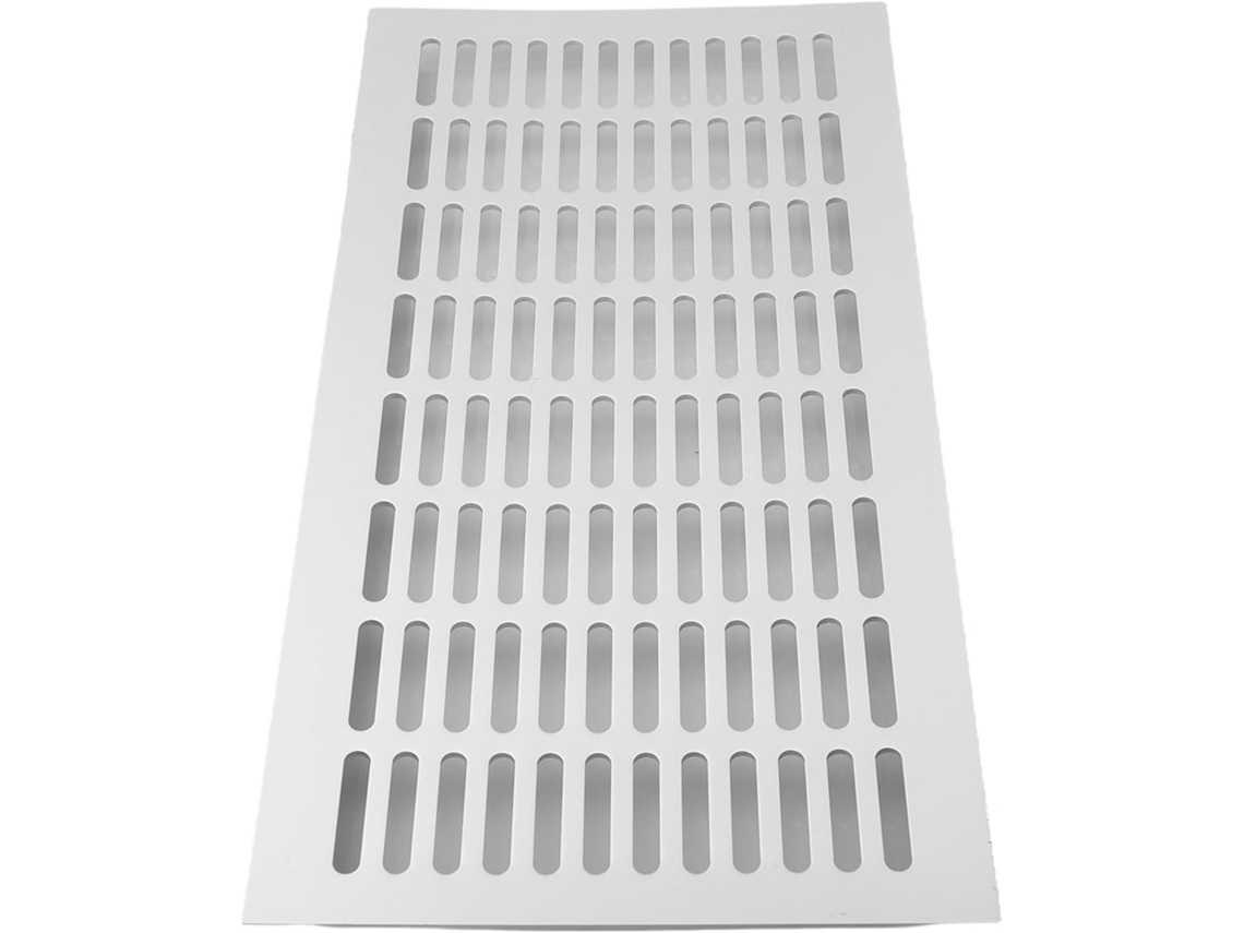 Grelha De Ventilação Retangular Em Liga Alumínio - 200 Mm Largura Para Roupeiros E Sapateiras Branca X 400