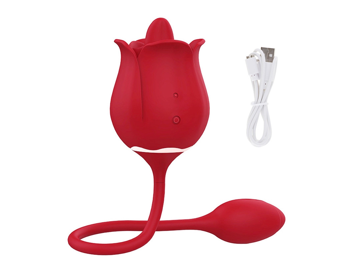 Vibrador Para Lamber A Lngua De Rosas, Provocando E Vibrando Ovo Para Mulheres (vermelho) Yizhood