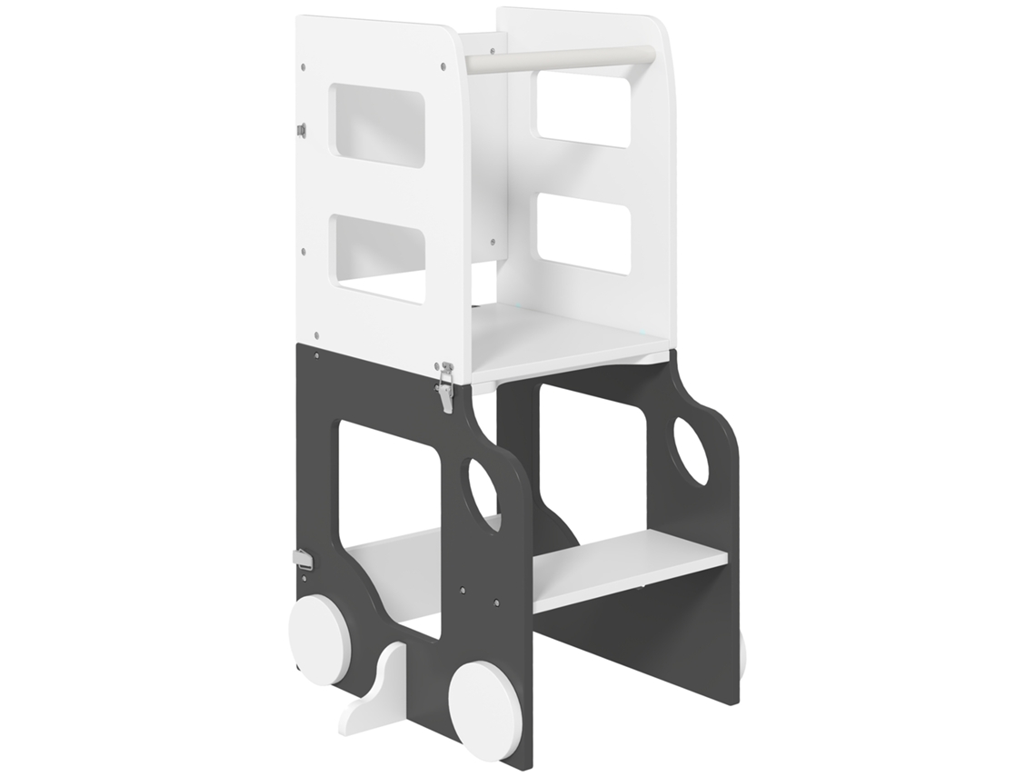 Torre Observação 58x46x92cm 4 Em 1 Com Quadro Preto/branco, Cinza