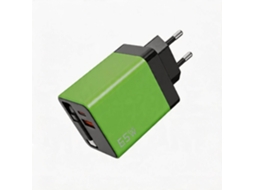Carregador Gan 65w 3 Portas Com Cabo De Dados Retrátil Digitallab verde
