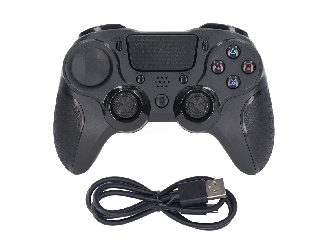 Ats controlador Sem Fio Six Axes com Vibração Dual Botões Sensíveis para Ps4 Pro Preto