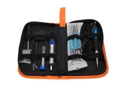 Kit De Soldador Eléctrico Ajustável De 60w Com Base E Bomba De Desoldadura 19 Peças