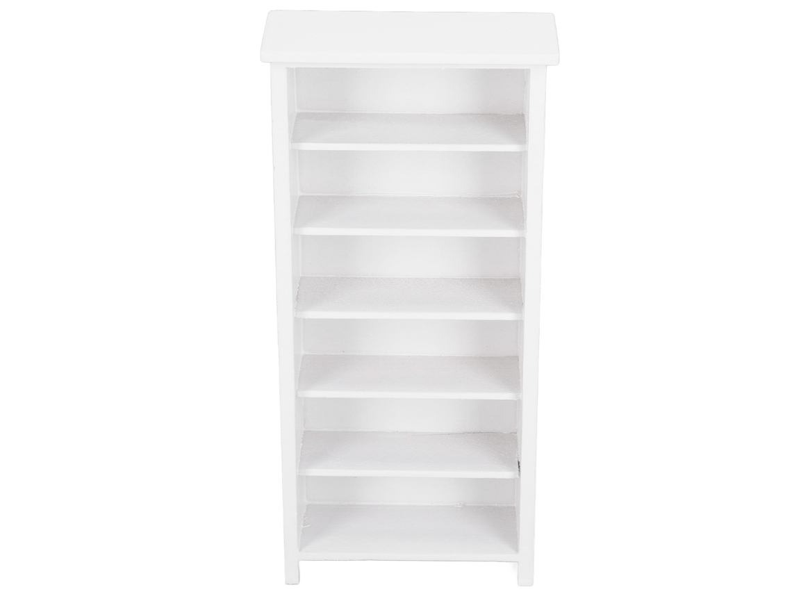 Estante Para Casa De Bonecas Miniatura Em Escala 1:12, Móvel De Decoração Branco, Material Bétula