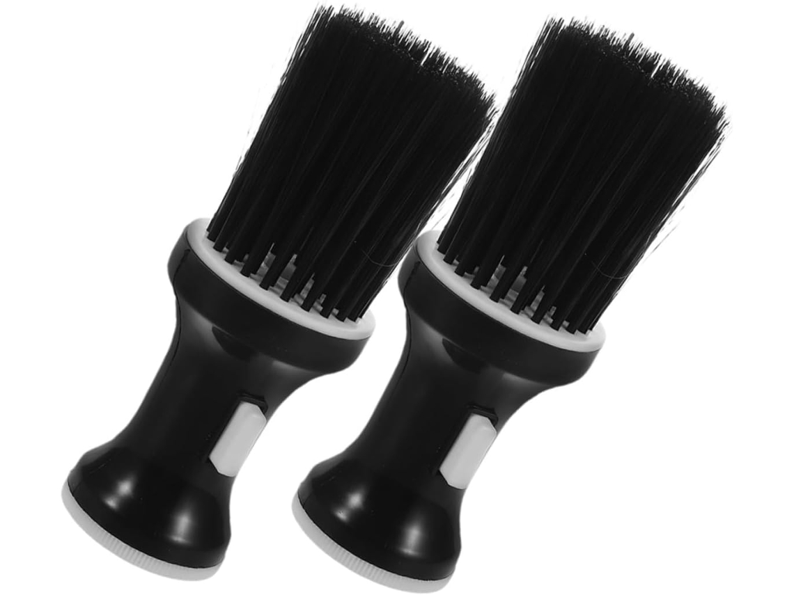 Conjunto De 2 Escovas Cabelo Masculinas, Escova Para Aparar Bigode E Remover Pelos, Espanador Para Limpar O Pescoço
