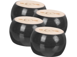 Tehaux Conjunto De 4 Pés Madeira Maciça Redondos Para Móveis, Sofá, Armário, Cômoda, Mesa Estáveis E Duráveis