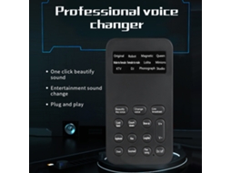 Máquina De Efeitos Sonoros E Modificador De Voz Portátil Plug Play Com 12 Modos E 8 Efeitos Para Streaming Celular Tablet Pc