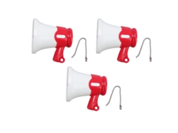 Primerox 3pcs Mini Megafone Brinquedo Infantil Chaveiro com Música Role Play Red