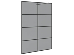 Conjunto 1 Chuveiro Walk-in Vidaxl Preto Vidro Temperado (140 X 195 Cm)
