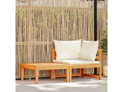 Vidaxl 2 Pcs Conj. Lounge De Jardim C/ Almofadões Branco Nata Acácia