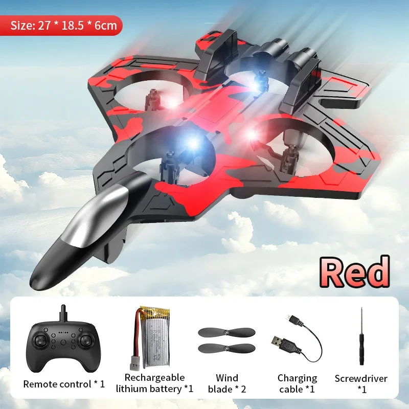 Avião de Controle Remoto, Asa Fixa, Parada de Emergência, Avião de Espuma Giratório, Resistente a Impactos. MDUG (vermelho)