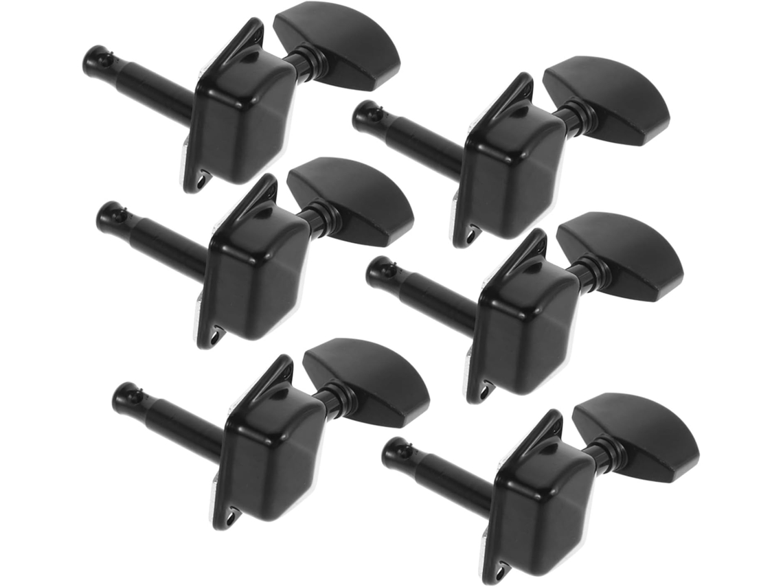Conjunto De 6 Tarraxas Pretas Semiabertas Para Violões E Guitarras