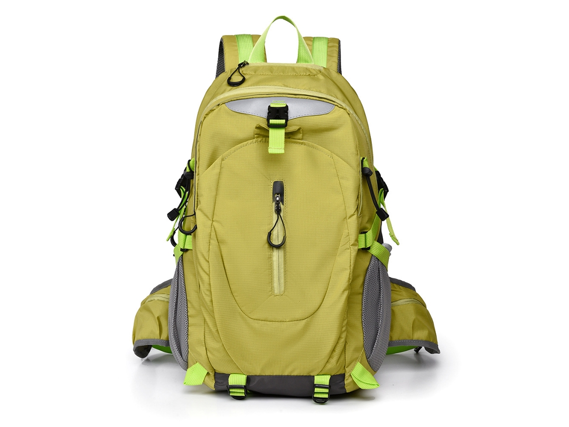 Mochila de caminhada de grande capacidade (verde), leve e profissional para viagens e passeios.