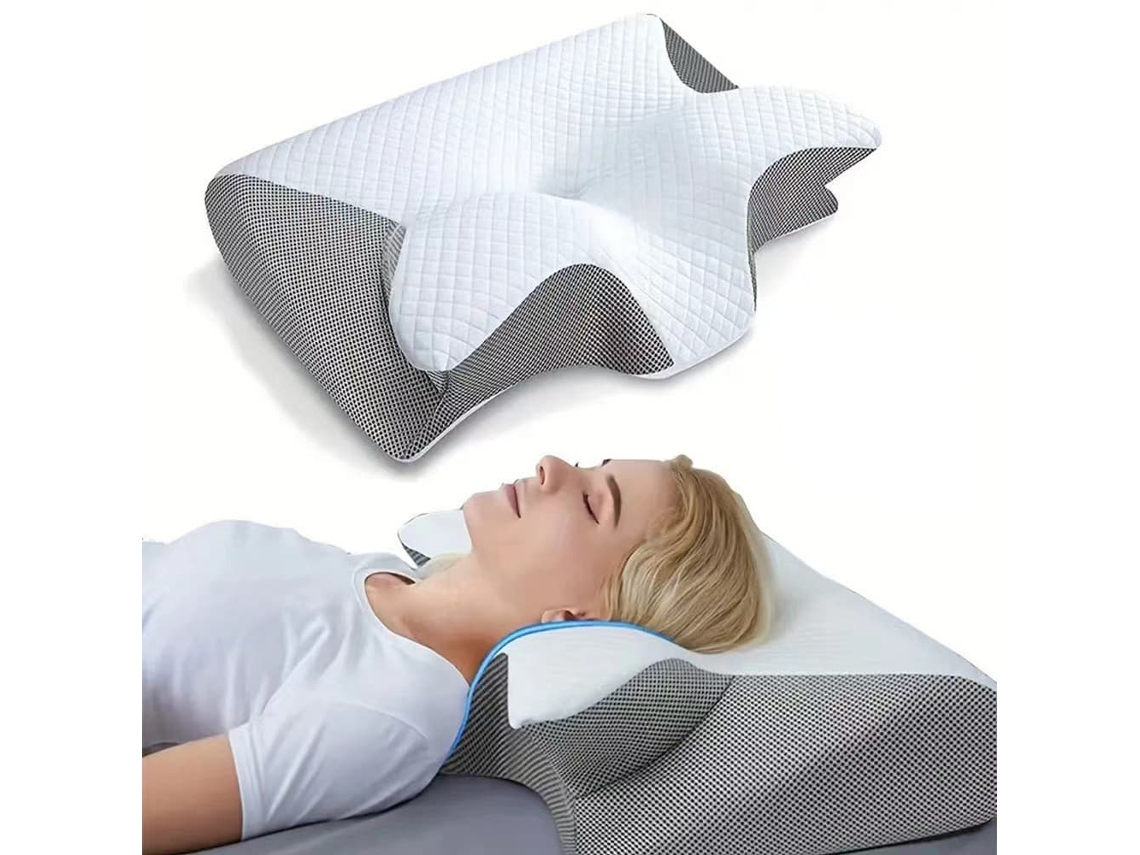 Travesseiro Ortopédico Ergonômico / Travesseiro de Espuma Viscoelástica para a Cabeça, Respirável e Alivia Dores no Pescoço AQUAFORGE