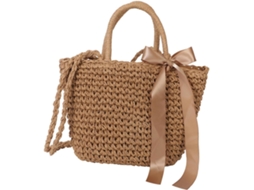 Bolsa De Praia Feminina Em Tecido Trançado, Com Alça De Ombro Elegante, Ideal Para Praia, Compras E Viagens - Prática E Sofisticada.