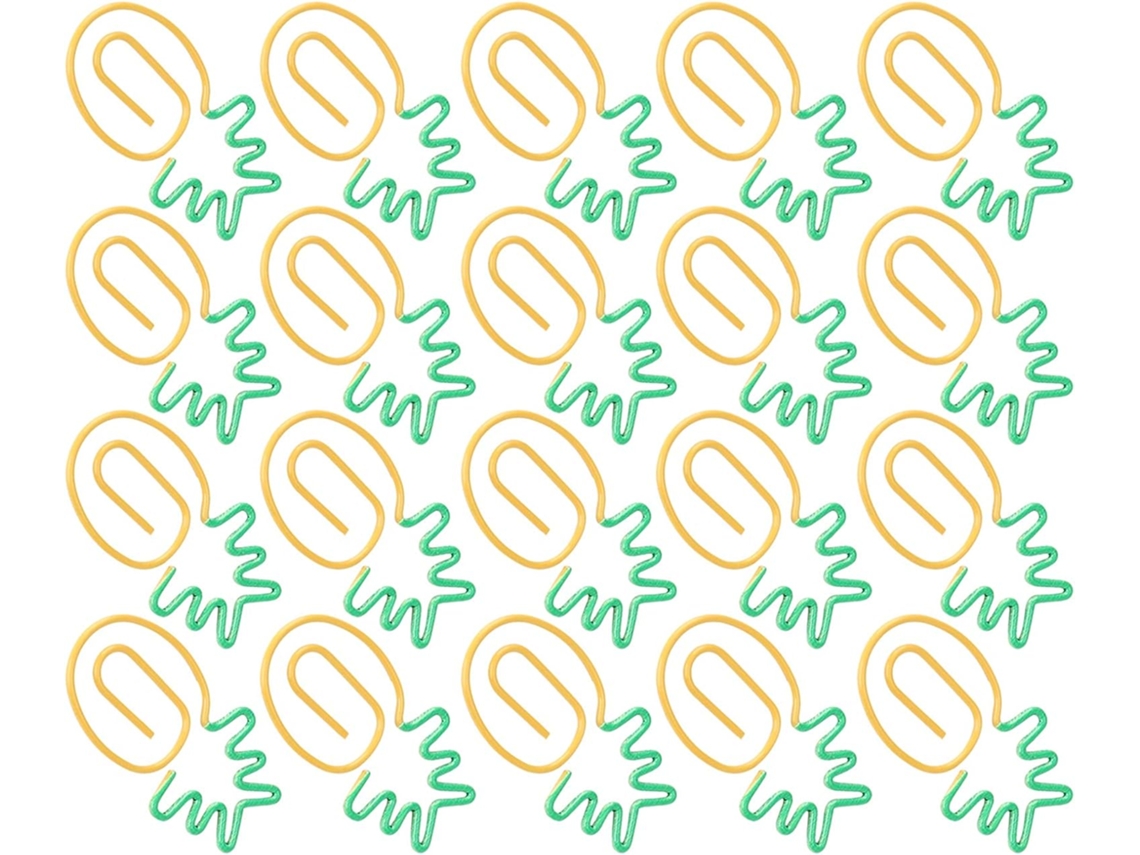 Clipes De Papel Rengue Em Formato Frutas, Clipes De Arame Ferro Para Planners, 20 Unidades Com Acabamento Galvanizado