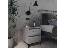 Vidaxl Mesas Cabeceira C/ Pernas Em Metal 2pcs 40x35x50cm Sonoma Cinza