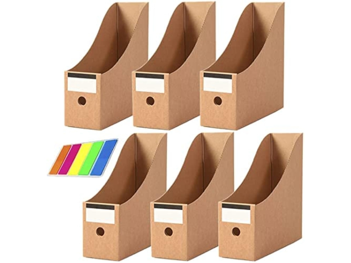 Pasta para 6 Revistas, Organizador de Arquivos de Escritório em Papelão, Pasta para Revistas de Papel BRILVIBERA