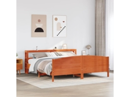 Vidaxl Cama Sem Colchão 200x200 Cm Pinho Maciço Castanho-mel