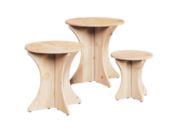 Conjunto 3 Mesa De Centro Vidaxl Castanho Madeira De Pinho Maciça (46 X 46 X 47 Cm)