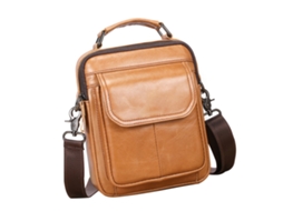 Bolsa Transversal de Couro Masculina Vintage