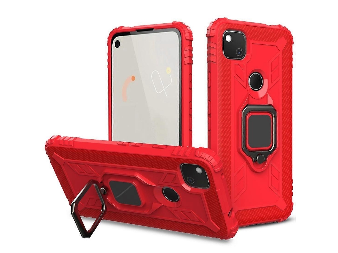 Capa Telemóvel Em Material Resistente Com Suporte De Anel E Proteção Anti-choque Para Google Pixel 4a Elysve