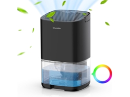 Desumidificadores Para Home Damp Secagem De Roupas 1000ml Desumidificador De Ar Portátil Para Quarto Com 7 Cores Luz, Ultrassilencioso, Preto