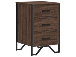 Bedside Cabinet, Bedside Cabinets Vidaxl Marrom Madeira Processada (n/a)
