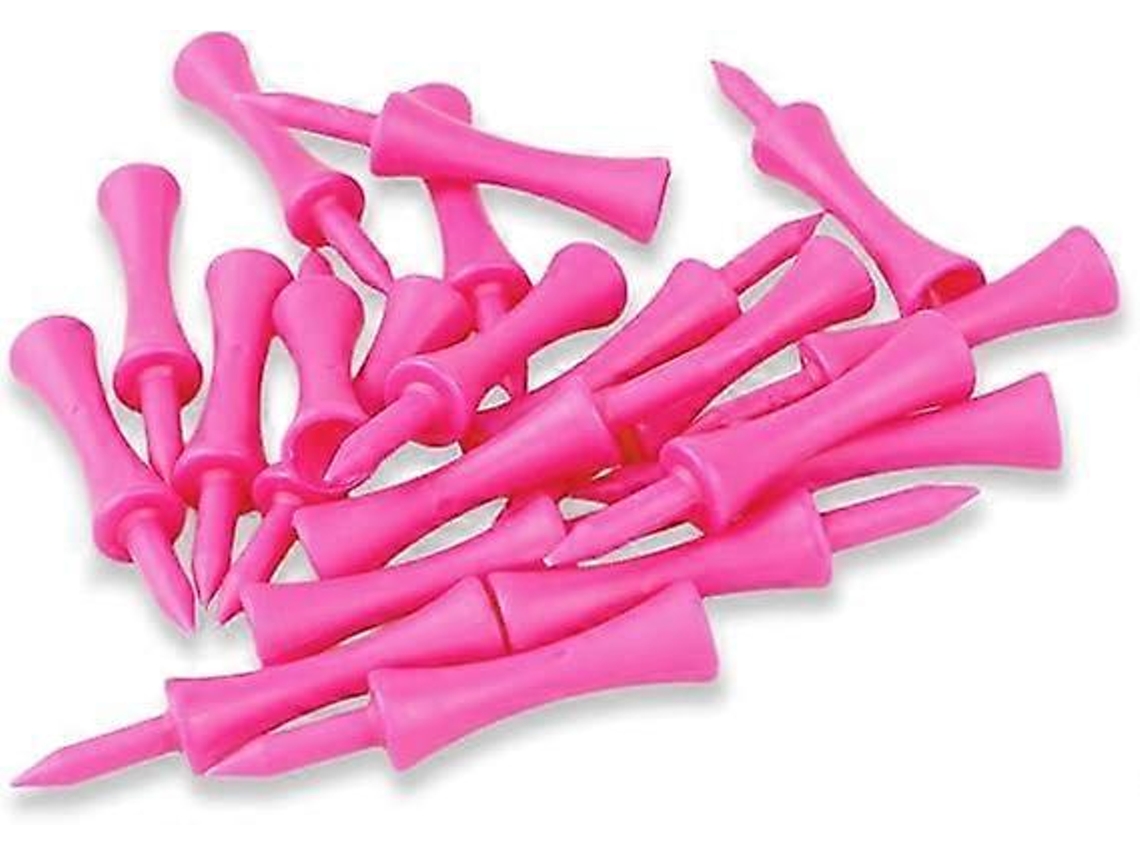 Tees de golfe de plástico rosa de 59 mm (pacote com 10), pontas de plástico Slowmoose QB Limited