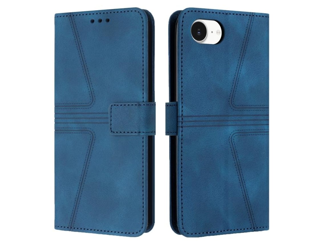 Capa De Couro Para Iphone 16e - Triangular - Cor Sólida