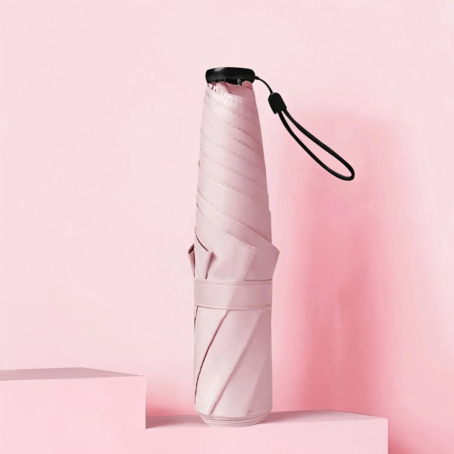 Guarda chuva Ultraleve de Seis Varetas com Cobertura de Vinil para Proteção Solar MDUG (rosa 6k)