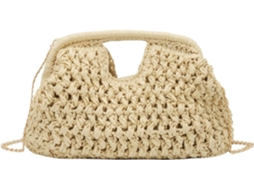 Bolsa Feminina Grande, Moderna, Trançada, Portátil de Palha para o Verão e Praia Ideal, Mar, CHABERLU