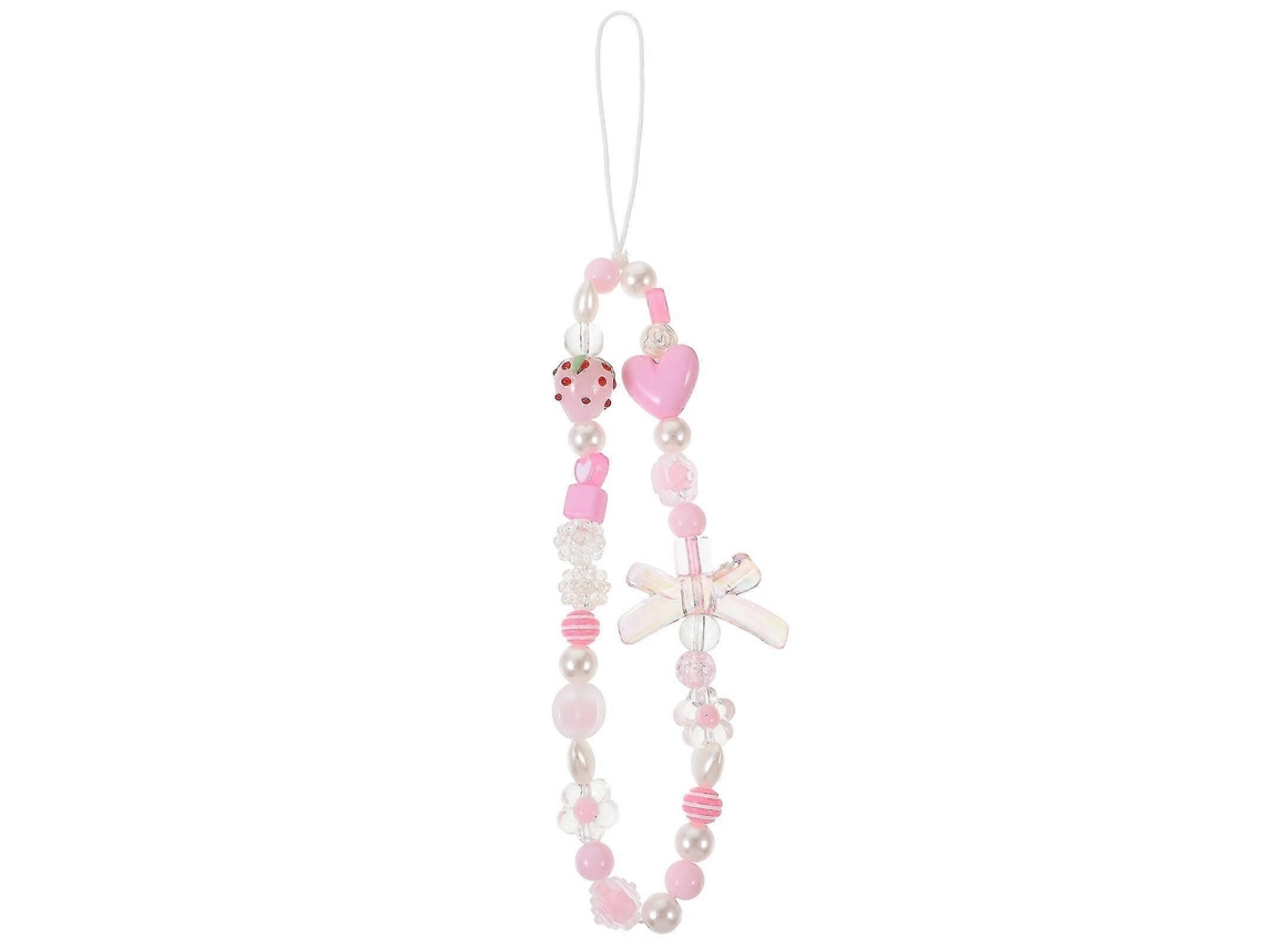 Lurelia Cordão Para Telemóvel Com Pérolas Com Contas 13,00 X 3,00 X 0,80 Cm Rosa Anti-perda