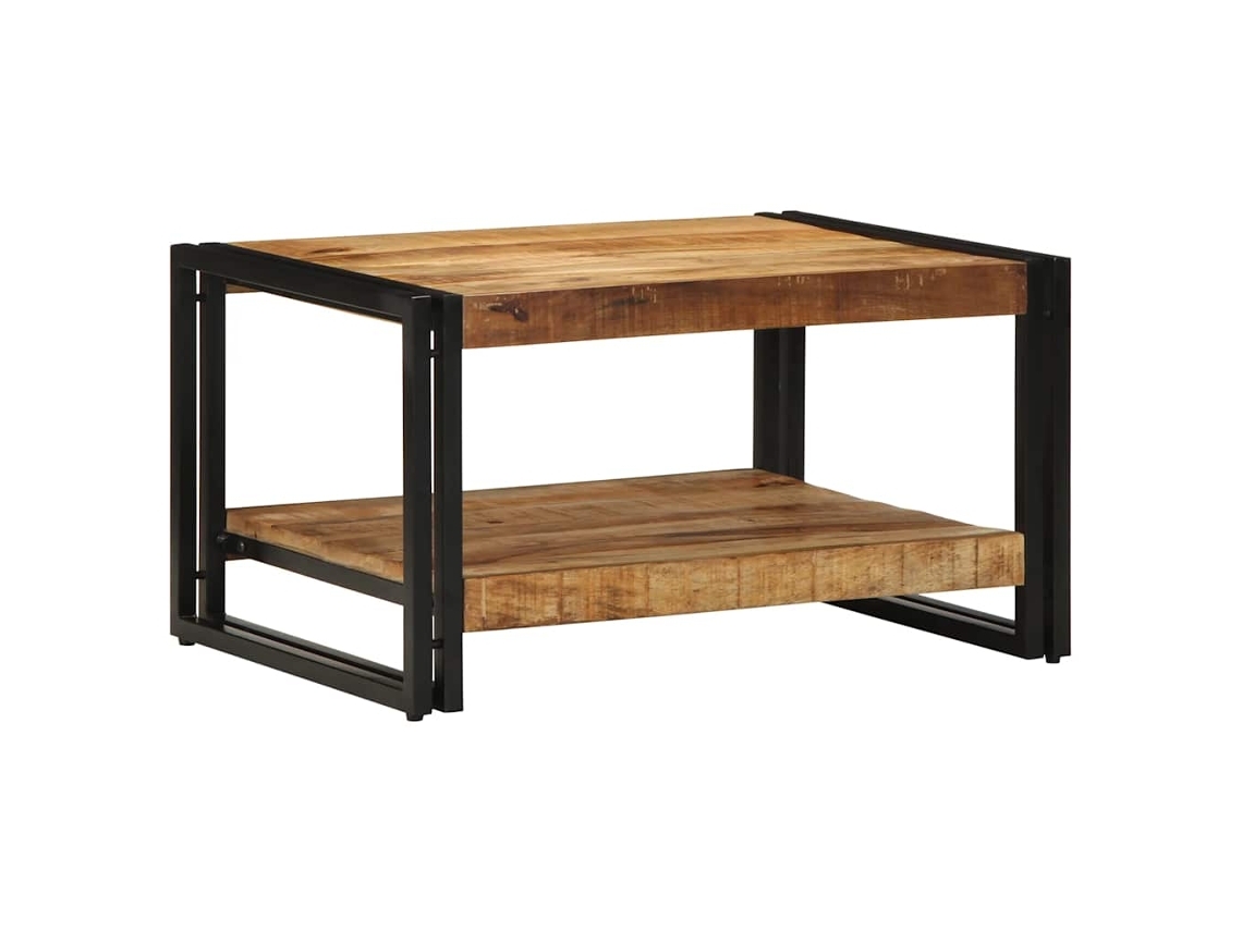 Vidaxl Mesa De Centro 70x50x38 Cm Madeira De Mangueira Áspera Maciça
