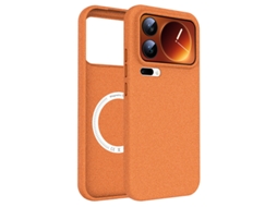 Capa Para Celular Com Areia De Quartzo, Magnética, Antiderrapante, Fosca, Com Cola Macia Inclusa.laranja - Xiaomi 17 Pro Max