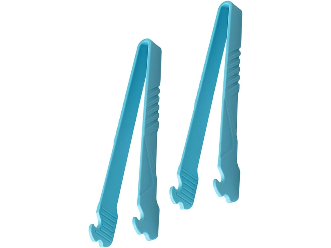 Conjunto De 2 Pinças Ergonômicas Para Alimentos Gleavi Em Nylon, Azul Lago, Duráveis E Antiderrapantes, Para Churrasco