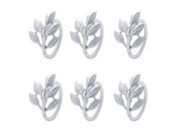 Anillos Para Guardanapo De Hoja De Prata, 6 Peças Para Casamentos, Aniversários E Festas De Jantar