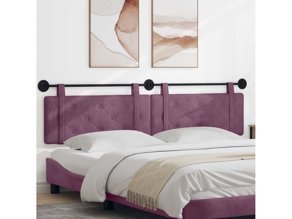 Vidaxl Cabeceira Suspensa Roxo Veludo