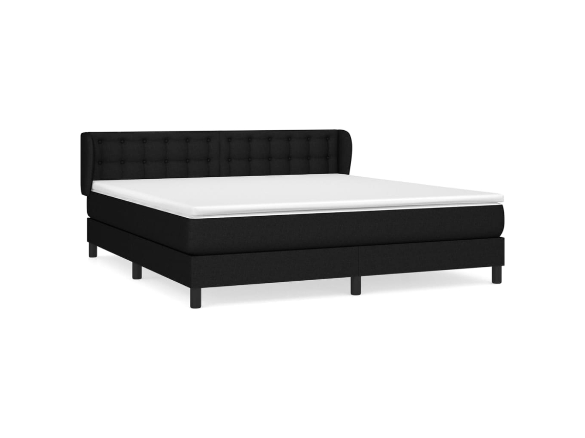 Cama com Molas/colchão 160x200 Cm Tecido Preto MAISON EXCLUSIVE