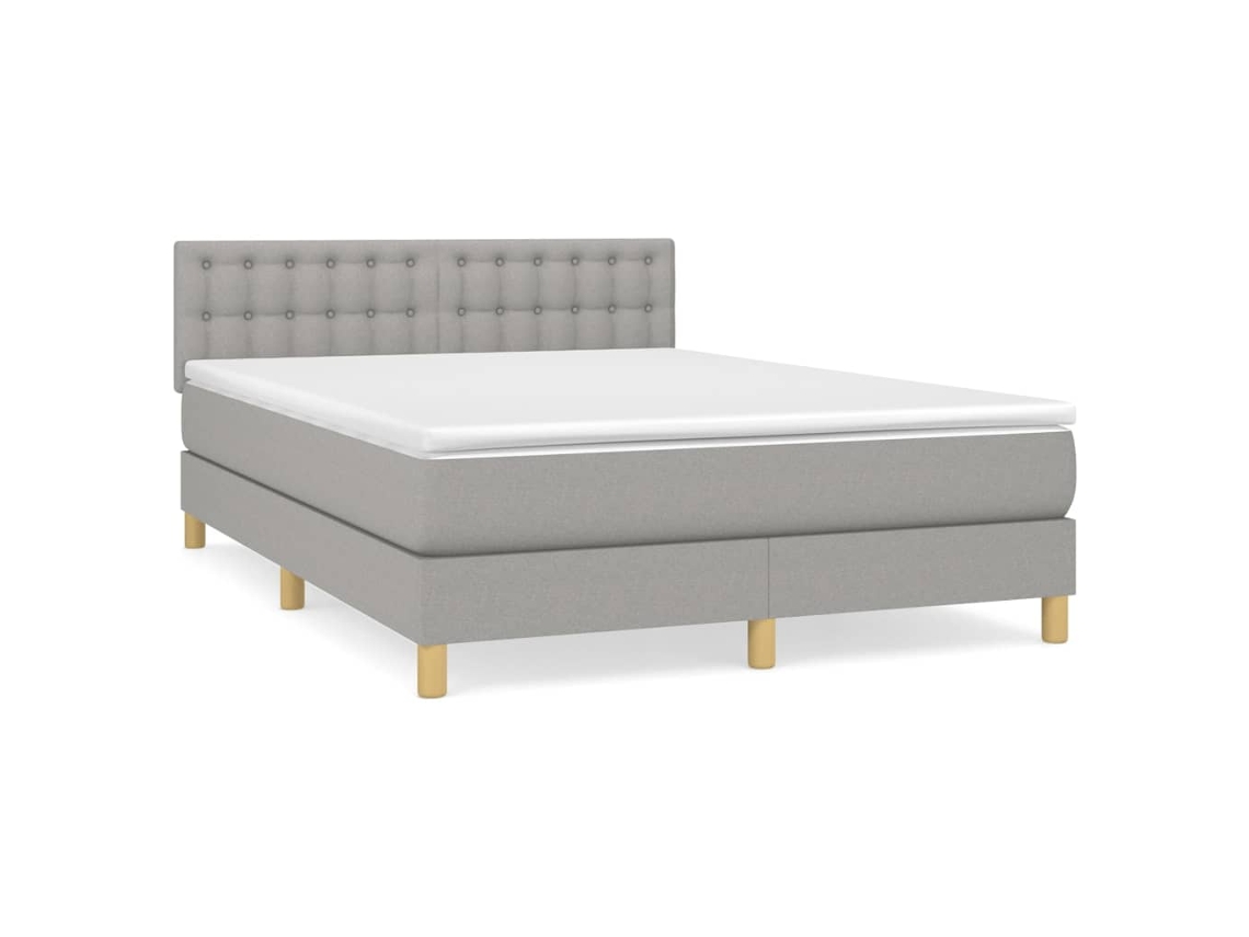 Box Spring Bed, Box Spring Beds Vidaxl Cinzeto Tecido (140 X 200 Cm)
